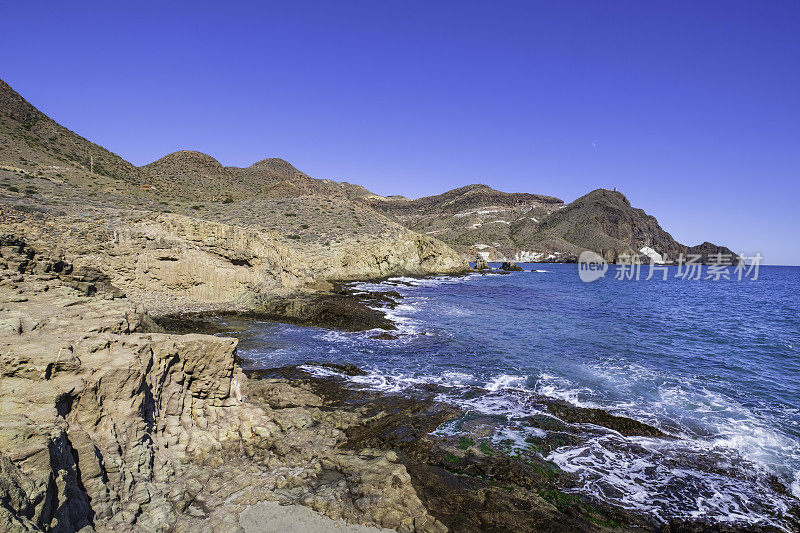 Cala竞技场在Cabo de Gata-Níjar自然保护区-西班牙